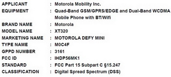 Motorola Defy Mini XT320